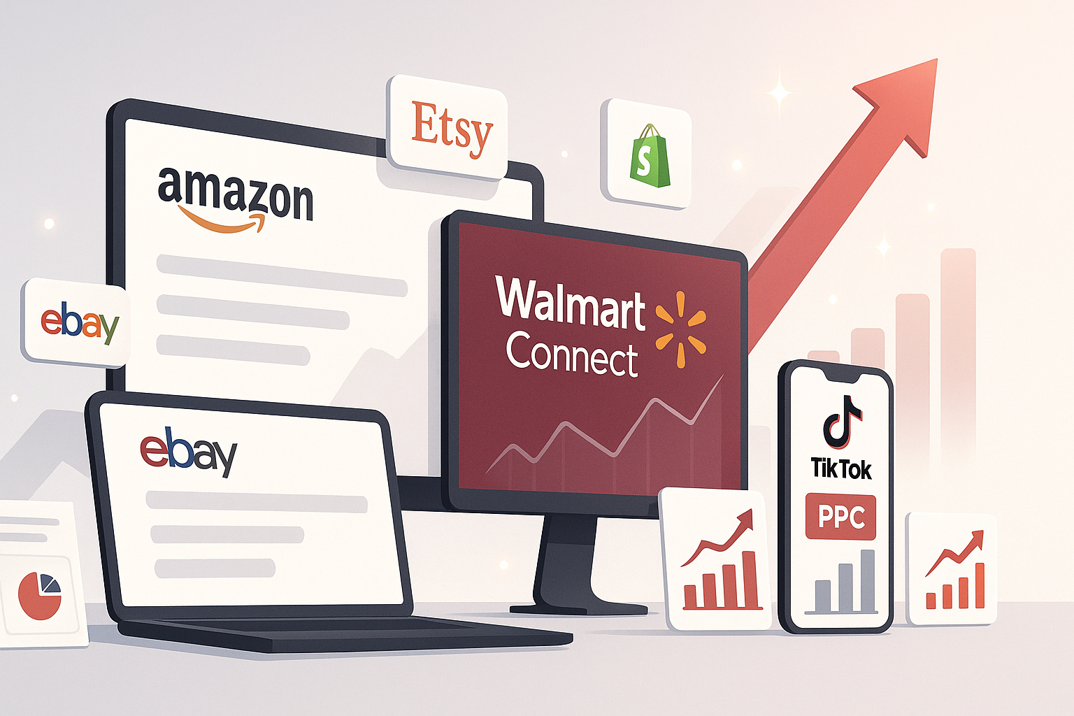 WebNext BD hero: marketplace dashboards and product imagery